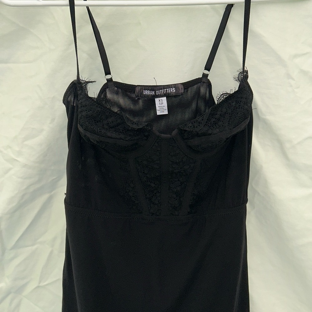 Black mesh corset dress